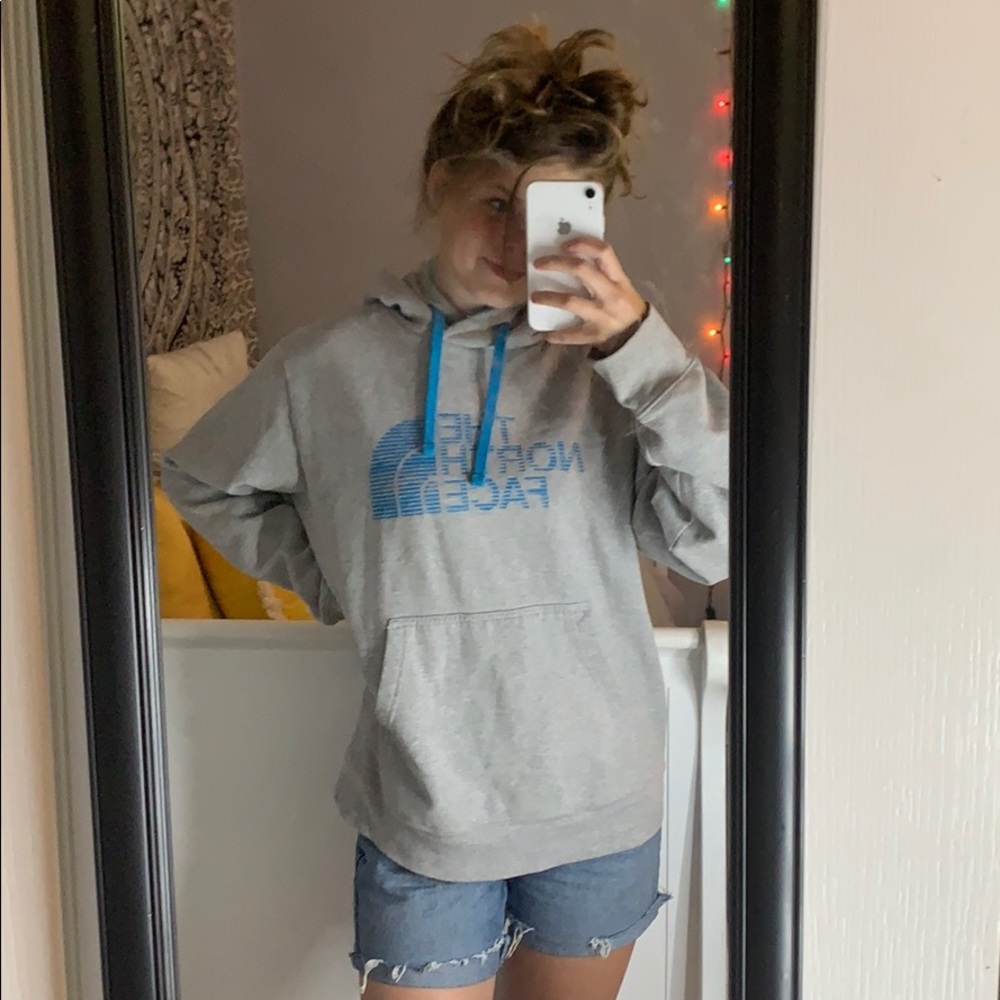 North Face gray hoodie